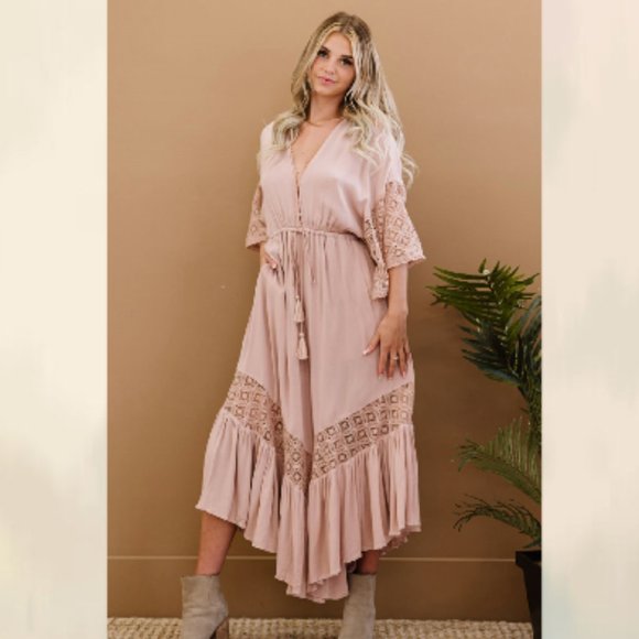 Sweet Lovely Pants - Sweet Lovely by Jen Isn't She Lovely Lace Detail Jumpsuit